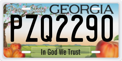 GA license plate PZQ2290