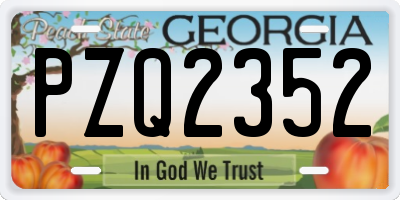 GA license plate PZQ2352