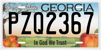GA license plate PZQ2367