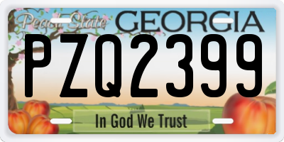 GA license plate PZQ2399