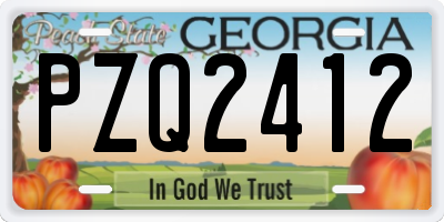 GA license plate PZQ2412