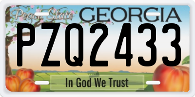GA license plate PZQ2433