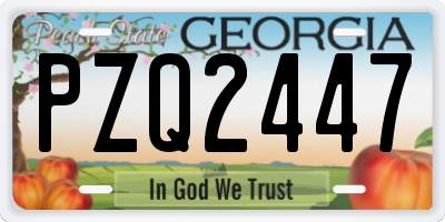 GA license plate PZQ2447