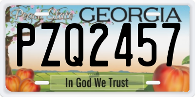 GA license plate PZQ2457