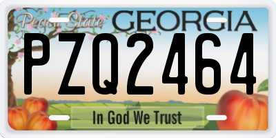 GA license plate PZQ2464
