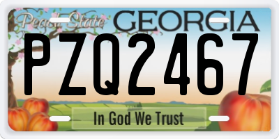 GA license plate PZQ2467