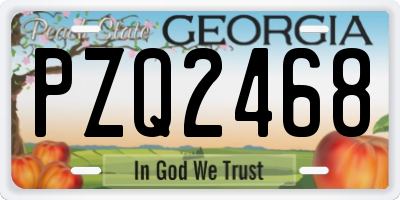 GA license plate PZQ2468