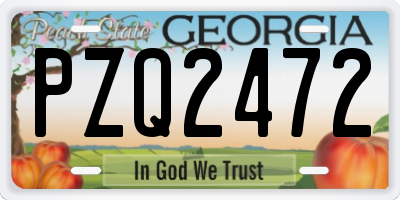 GA license plate PZQ2472