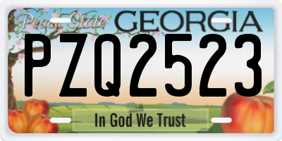 GA license plate PZQ2523