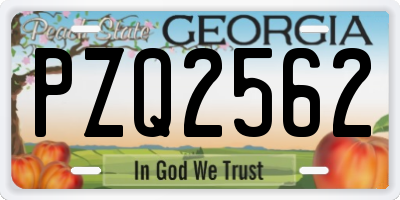 GA license plate PZQ2562