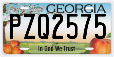 GA license plate PZQ2575