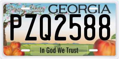 GA license plate PZQ2588