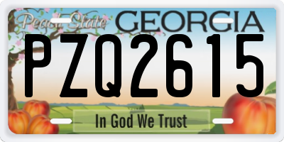 GA license plate PZQ2615
