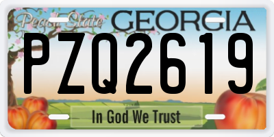 GA license plate PZQ2619