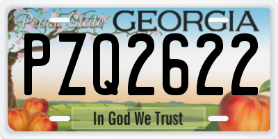 GA license plate PZQ2622