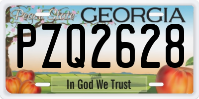 GA license plate PZQ2628