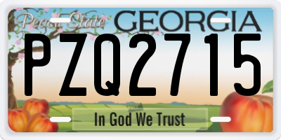 GA license plate PZQ2715