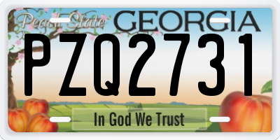 GA license plate PZQ2731
