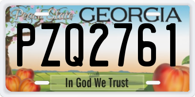 GA license plate PZQ2761