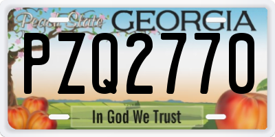 GA license plate PZQ2770