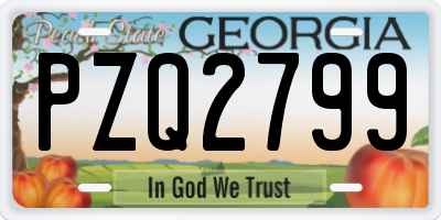 GA license plate PZQ2799