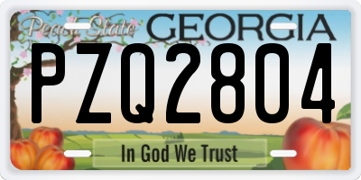 GA license plate PZQ2804