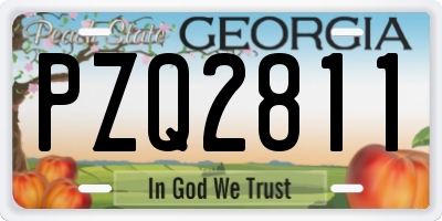 GA license plate PZQ2811