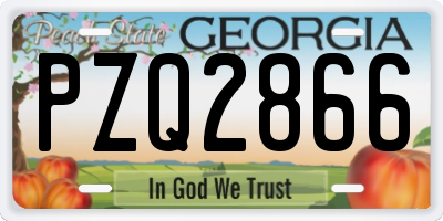GA license plate PZQ2866