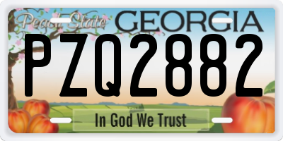 GA license plate PZQ2882