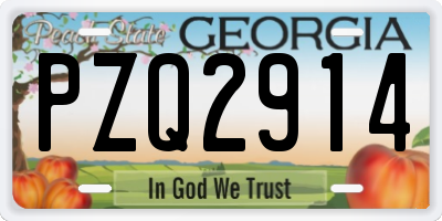 GA license plate PZQ2914
