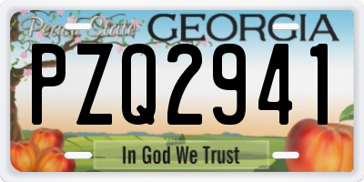 GA license plate PZQ2941