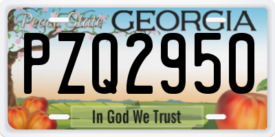 GA license plate PZQ2950