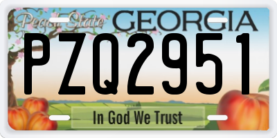 GA license plate PZQ2951