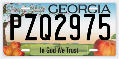 GA license plate PZQ2975