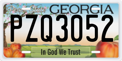 GA license plate PZQ3052