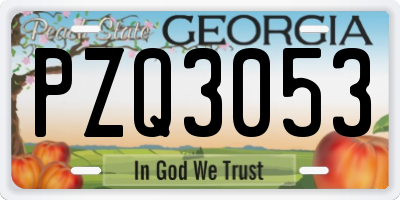 GA license plate PZQ3053