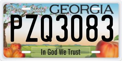 GA license plate PZQ3083