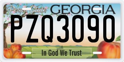 GA license plate PZQ3090