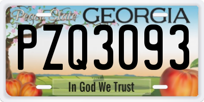 GA license plate PZQ3093