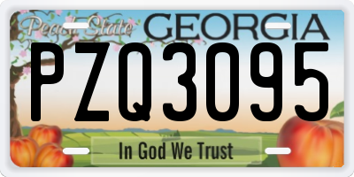 GA license plate PZQ3095