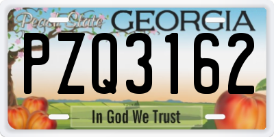 GA license plate PZQ3162
