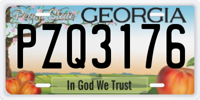 GA license plate PZQ3176