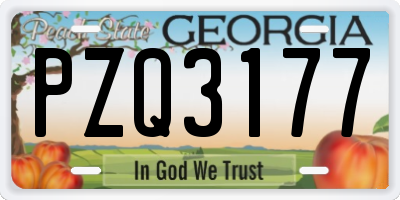 GA license plate PZQ3177