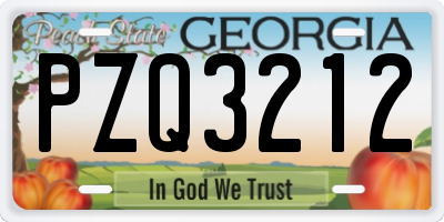 GA license plate PZQ3212