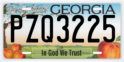 GA license plate PZQ3225