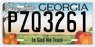 GA license plate PZQ3261