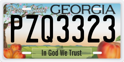 GA license plate PZQ3323