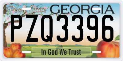GA license plate PZQ3396