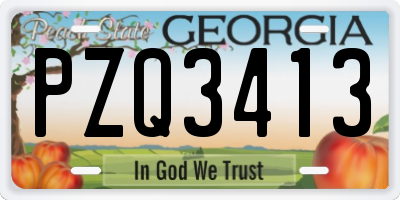 GA license plate PZQ3413