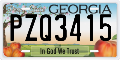GA license plate PZQ3415